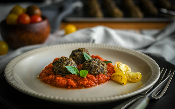 albóndigas veganas berenjena