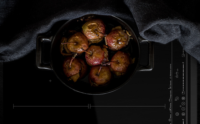 manzanas asadas en el microondas con grill
