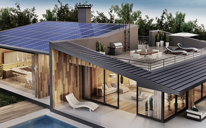 Casa con placas solares passive house sostenbilidad en el hogar