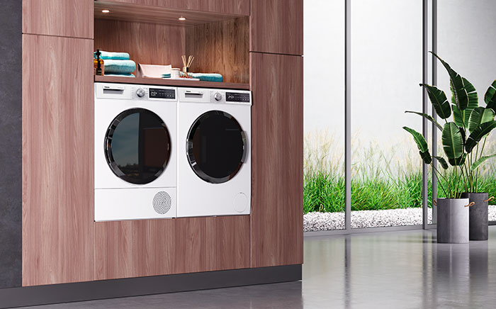 ambiente de casa con mueble y lavadora y secadora teka, ofertas para renovar tu cocina este Black Friday