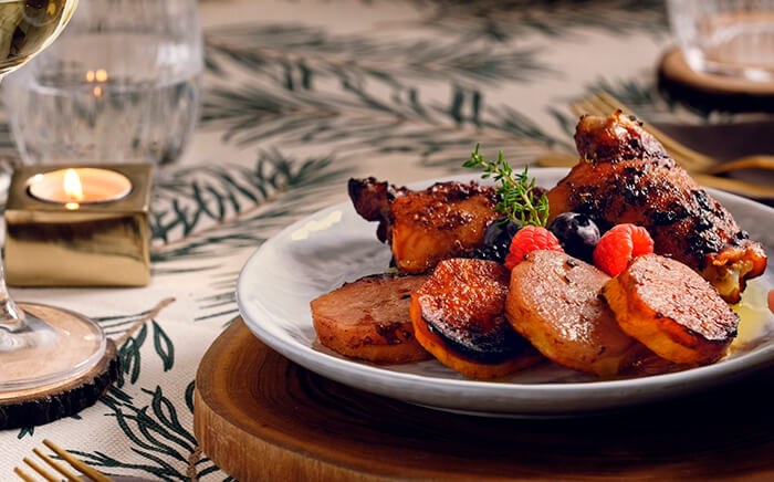 Receta para Navidad: Contramuslos de pollo asados con frutos rojos