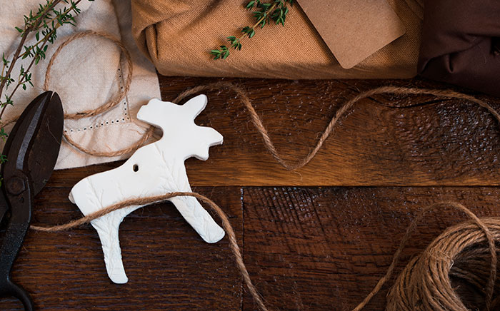 Christmas ornaments made out salt dough in the oven