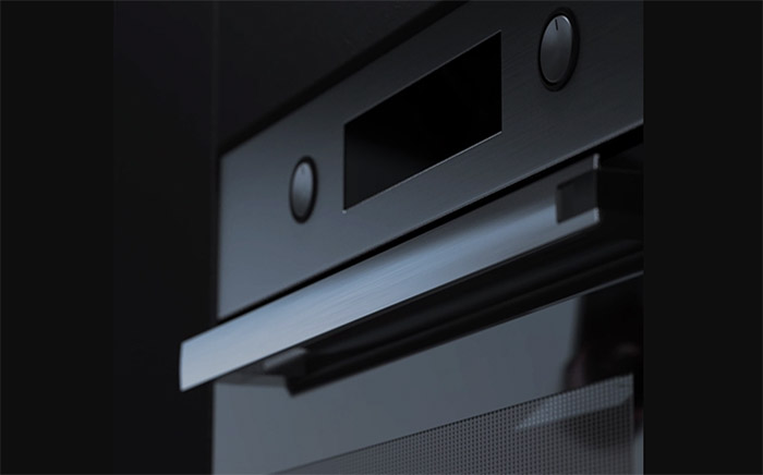 Black oven fro the NEO series by Teka control panel detail 