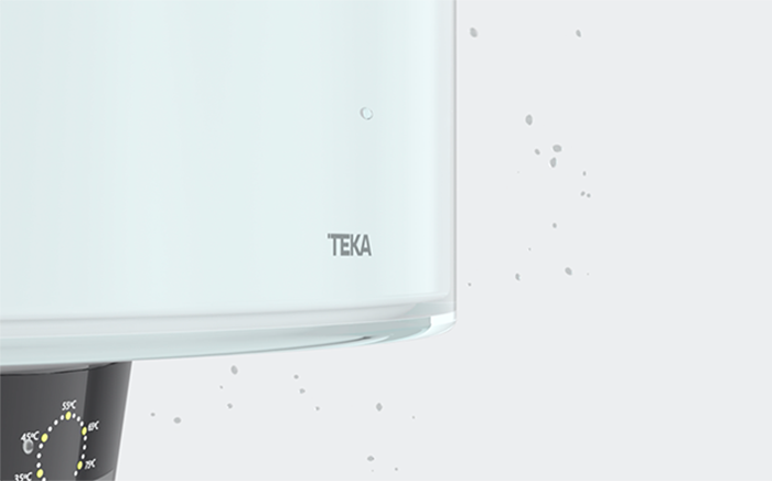 White Teka water heater detail
