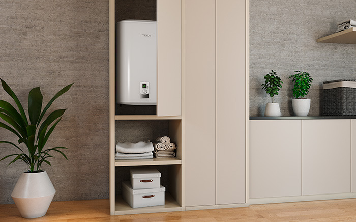 Teka water heater in a light coloured cabinet