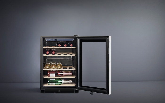 Teka wine cooler with the door open