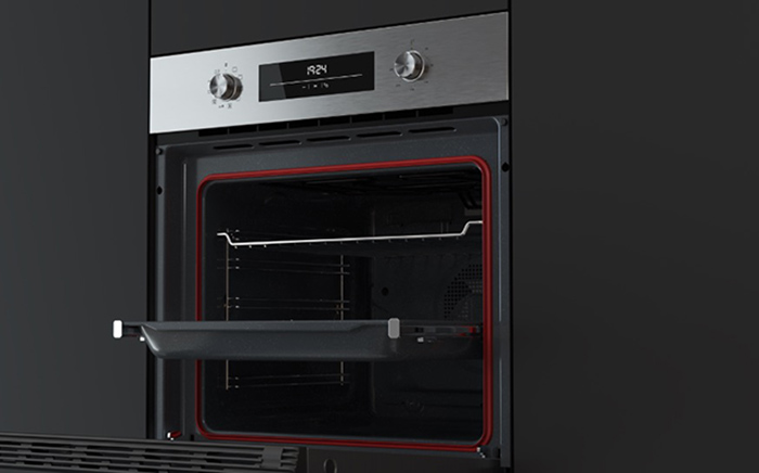 Teka's NEO series oven open with ThermoSeal insulation seal
