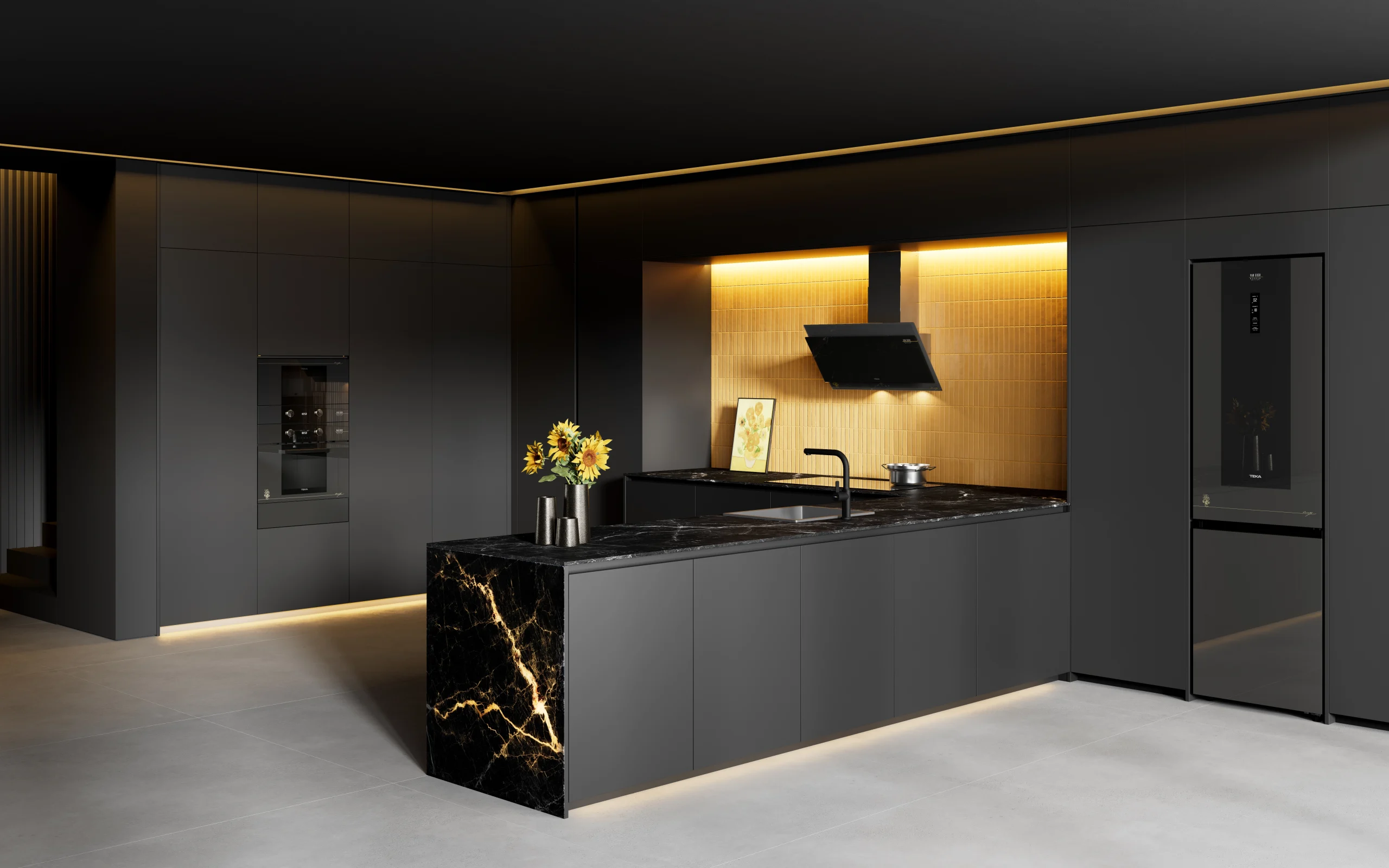 teka van gogh edition black kitchen