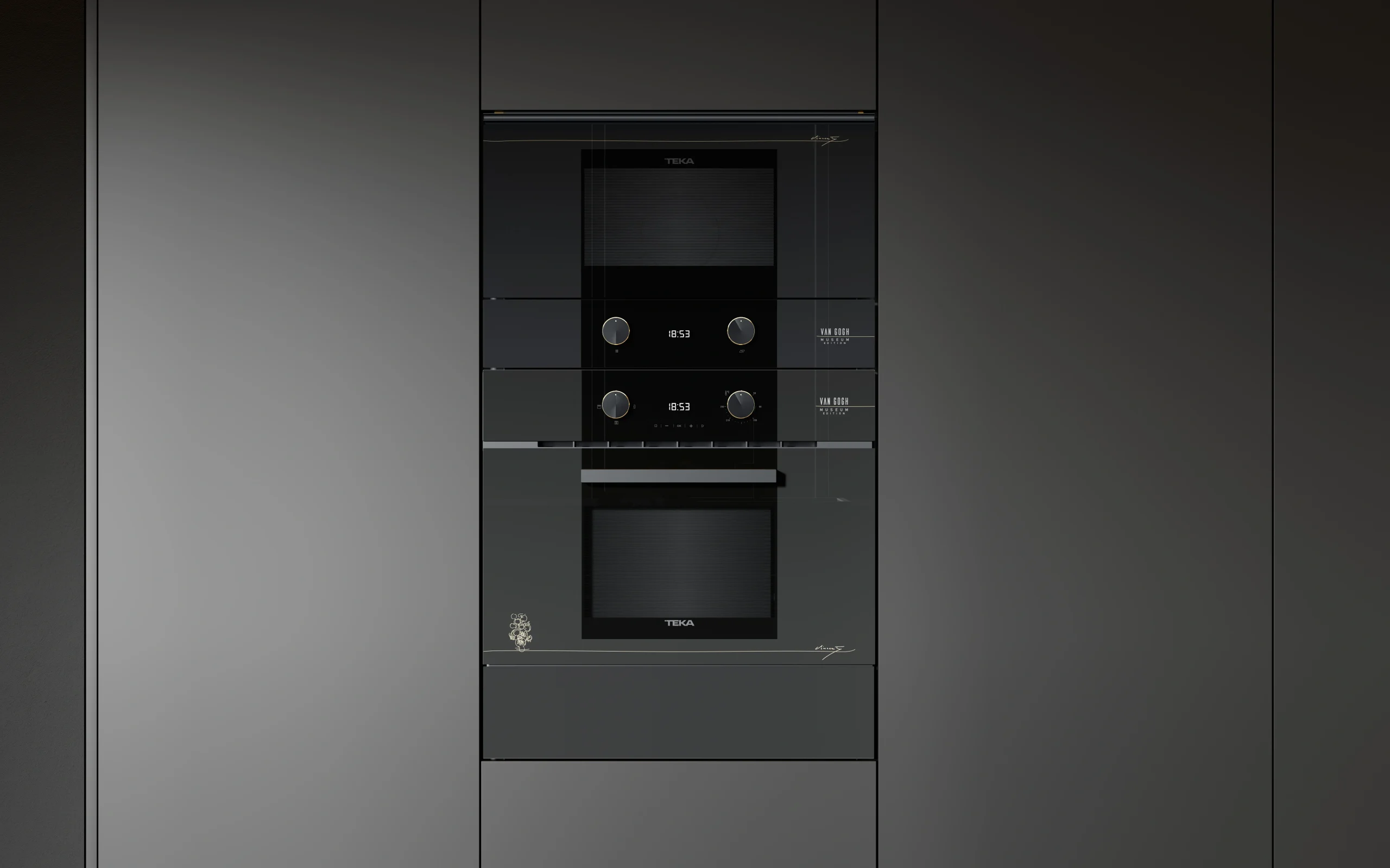 oven in black kitchen teka van gogh edition