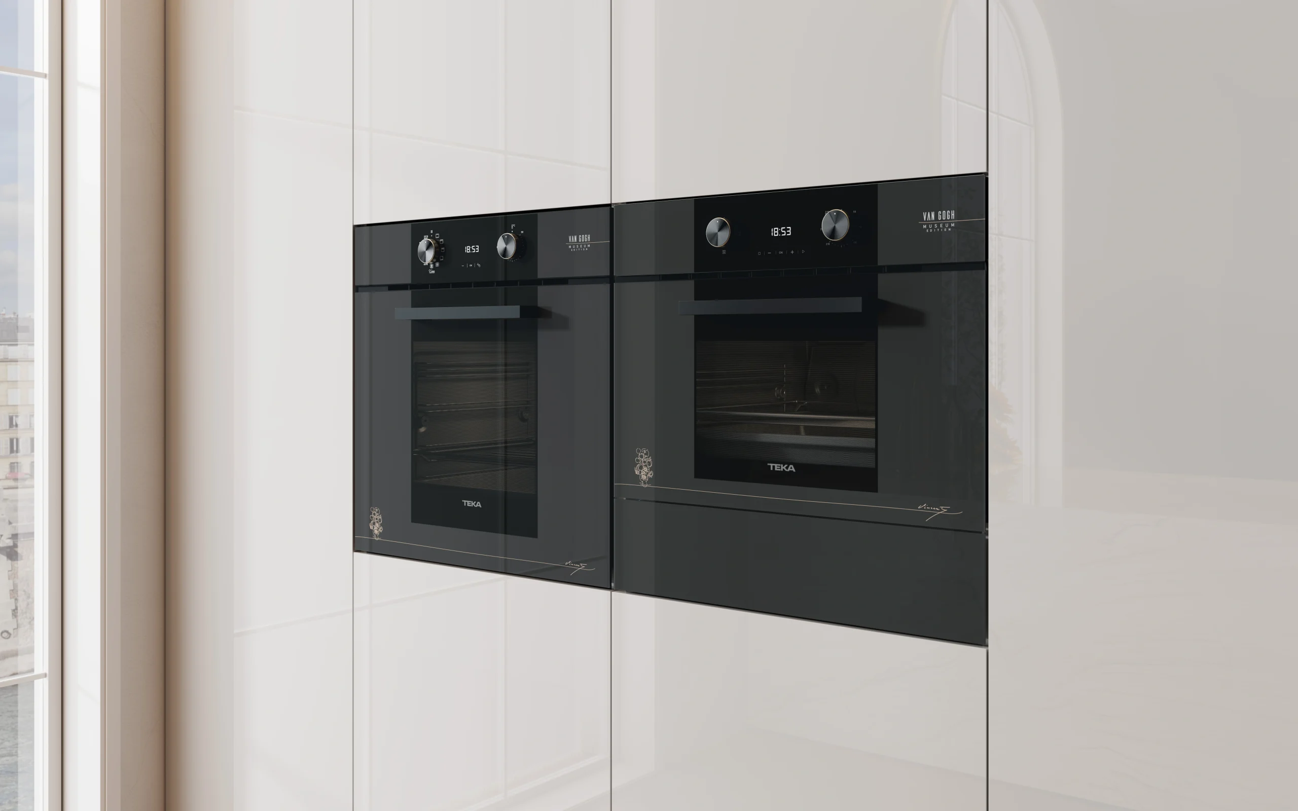 oven in white kitchen teka van gogh edition