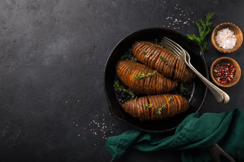 bataty hasselback pieczone