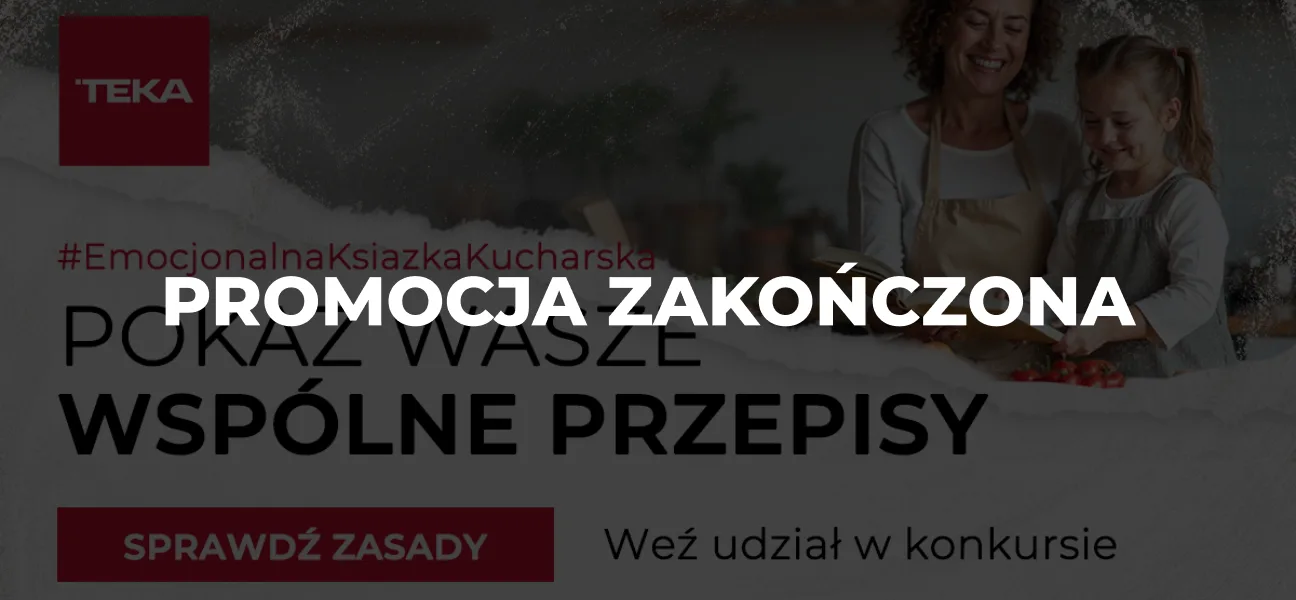 Baner promocji Zmywaj z nagrodą edycja 2 przedstawiający aranżację kuchni oraz nagrodę tj. kapsułki finish